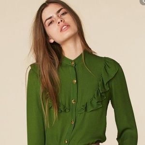 Stone Immaculate Brigitte Blouse in Forest Green